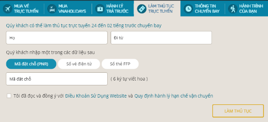 Check in online bước 2
