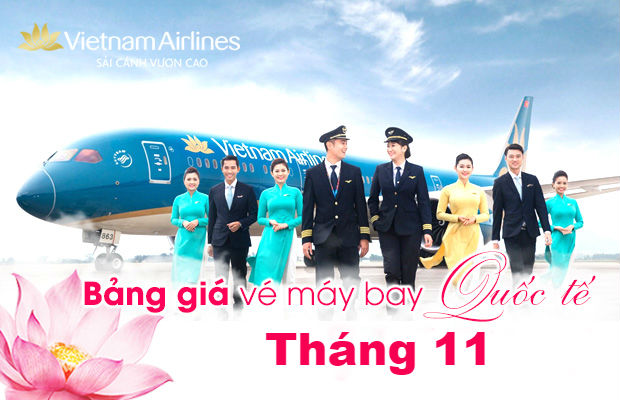 Bảng giá vé máy bay Vietnam Airlines quốc tế tháng 11/2021