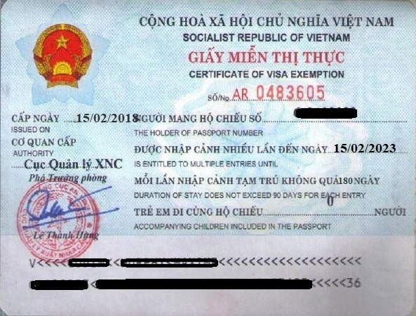Hướng dẫn xin miễn visa 5 năm Việt Nam