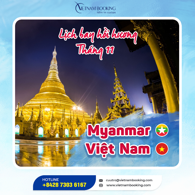 vé máy bay từ Myanmar về Việt Nam